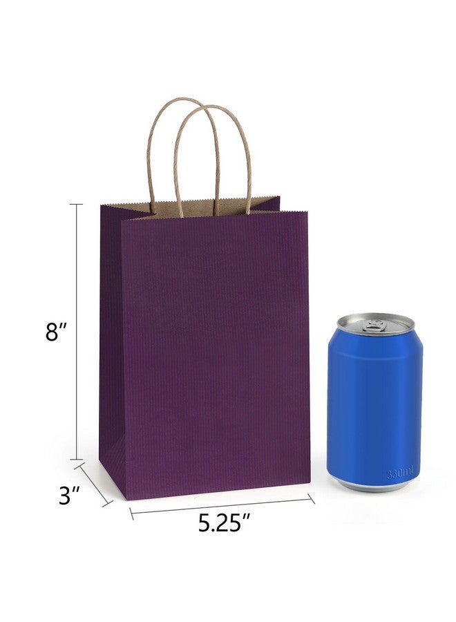 أكياس هدايا BagDream مقاس 5.25 × 3 × 8 بوصات، 100 قطعة من أكياس الورق الصغيرة الأرجوانية بمقابض، أكياس بضائع التجزئة من ورق الكرافت بكميات كبيرة، أكياس هدايا لحفلات الزفاف وأعياد الميلاد - Image 2