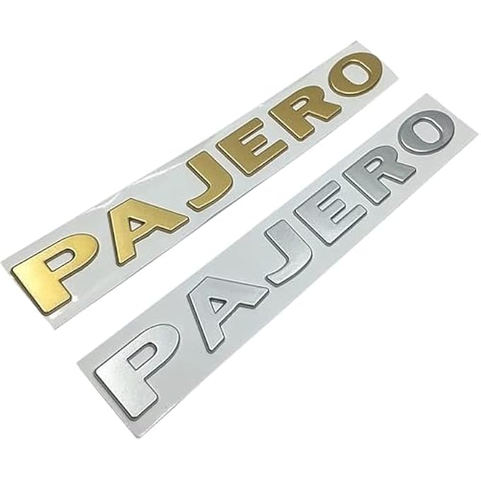 rayihni Car Logo Sticker Compatible For Mitsubishi Pajero Letters Emblem Steering WheelFront TrunkRear Trunk Logo Cover Abs Sticker Interior AccessoriesSilver - Image 3
