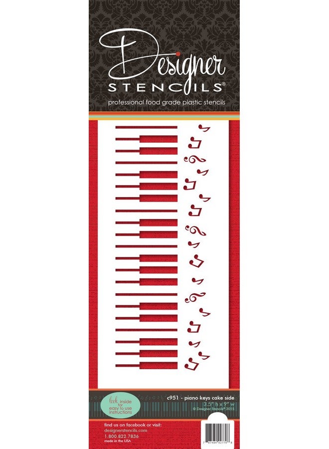 Designer Stencils Piano Keys Cake Stencil by Designer Stencils - Image 1