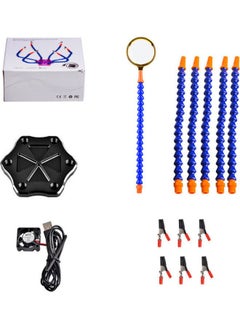 NIBEMINENT 6-Flexible Arms Soldering Station with USB Fan and Magnifier Multicolour  - Image 2