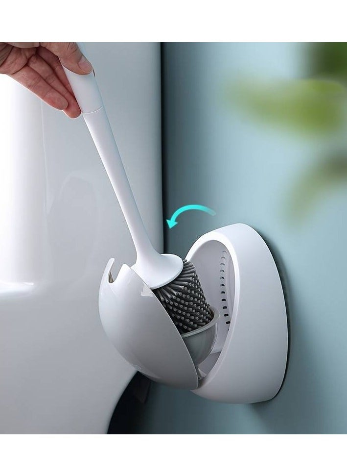 ecoco 1pc Wall-Mounted Silicone Toilet Brush - No Dead Corners, Effortless Toilet Cleaning!  - Image 3