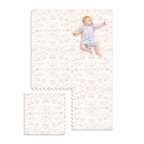 TCBunny Extra Large Baby Play Mat 4FT x 6FT Foam Puzzle Floor Mat for Kids Toddlers Persia Rhombic Pattern - Image 1