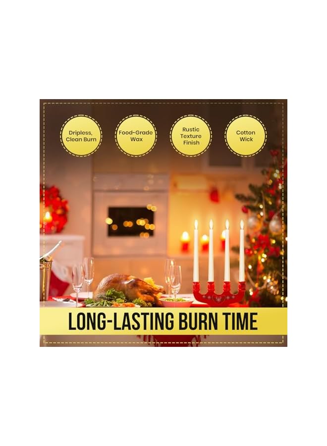 The Bros 10 Pieces 25CM Long Taper Candles for Weddings, Parties, Birthdays | Long Lasting | All Season | Dripless Dinner Sticks Candles - Image 5
