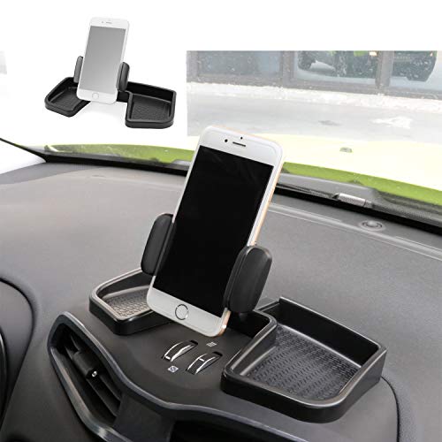 Camoo for Jeep Renegade Phone GPS Car Holder 360 Degree Rotation with Organizer Storage Adjustable Auto Mobile Holder Stand Kit Fits Jeep Renegade 20152025 Black - Image 1