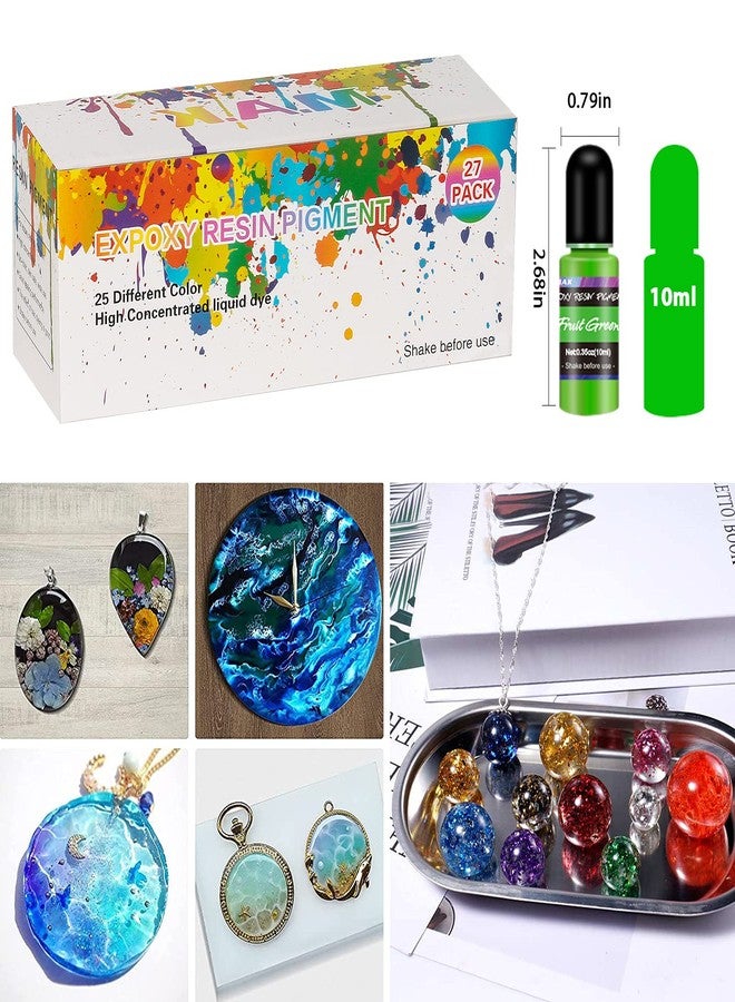 M.A.K Epoxy Resin Pigment, M.A.K 27 Bottles Transparent Liquid Dye High Concentration Resin Colorant for Crafts Art Coloring, Painting, Jewelry DIY Making, Each 10ml - Image 5
