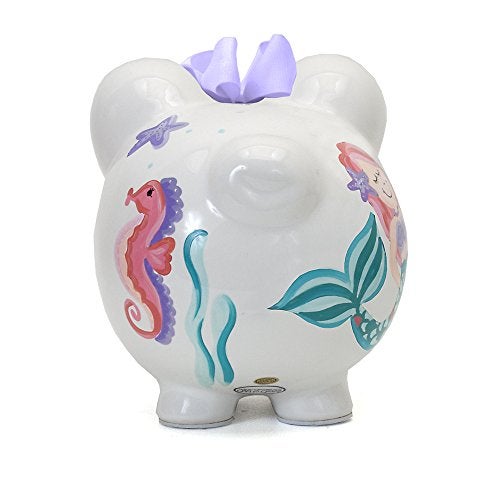 Child to Cherish Ceramic Piggy Bank for Girls, Mermaid - Image 2
