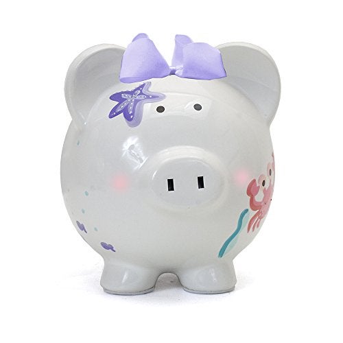 Child to Cherish Ceramic Piggy Bank for Girls, Mermaid - Image 3