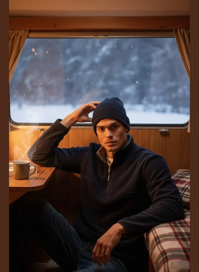 Buratti  Buratti Regular Fit Anti-Pilling Non-Pilling Standing Collar Thick Winter Raised Polar Fleece Men's POLAR 5896700 for Men | Best Price UAE