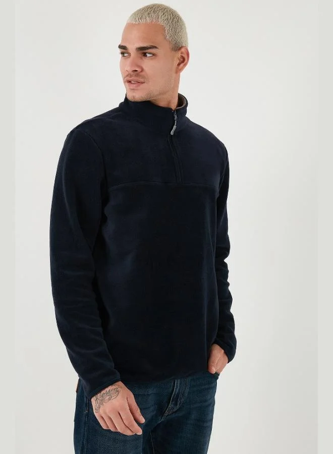 Buratti  Buratti Regular Fit Anti-Pilling Non-Pilling Standing Collar Thick Winter Raised Polar Fleece Men's POLAR 5896700 for Men | Best Price UAE