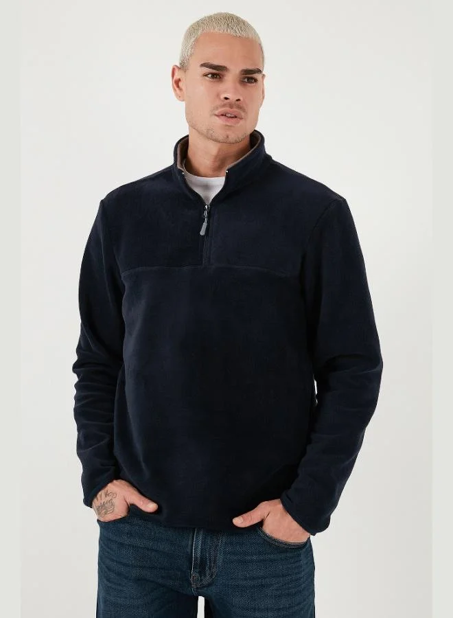 Buratti  Buratti Regular Fit Anti-Pilling Non-Pilling Standing Collar Thick Winter Raised Polar Fleece Men's POLAR 5896700 for Men | Best Price UAE