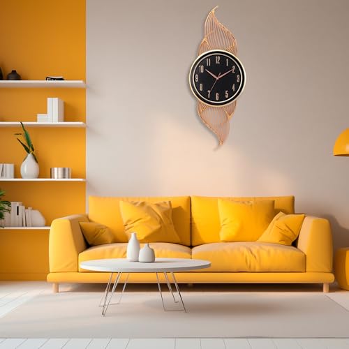 De'rons Silent Wall Clock for Living Room Stylish Latest Decorative Designer Vertical Fancy Contemporary Hanging Wall Clock for Bedroom New Home Decor Wall Decoration Gift (33 x 83 cm) DC2897 (Black) - Image 4