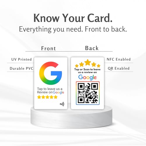 tinydabba Review NFC Card | Along with QR Code | Boost Business Reviews with Tap or Scan | Pre-Configured PVC Card | Works with any NFC-Enabled Smartphone | With Dashboard | Without Stand - Image 4