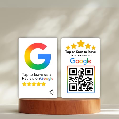 tinydabba Review NFC Card | Along with QR Code | Boost Business Reviews with Tap or Scan | Pre-Configured PVC Card | Works with any NFC-Enabled Smartphone | With Dashboard | Without Stand - Image 1