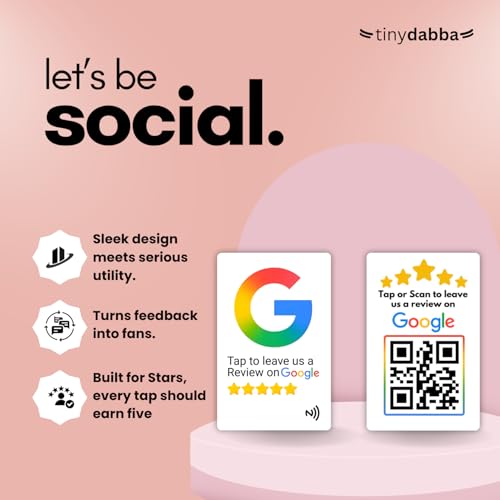 tinydabba Review NFC Card | Along with QR Code | Boost Business Reviews with Tap or Scan | Pre-Configured PVC Card | Works with any NFC-Enabled Smartphone | With Dashboard | Without Stand - Image 3