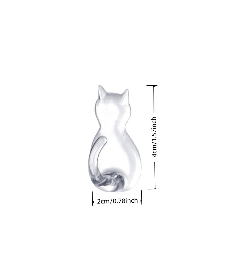 2 Pcs Transparent Cat Tail Wall Hooks No Drill Adhesive For Home Bathroom Storage - Image 3