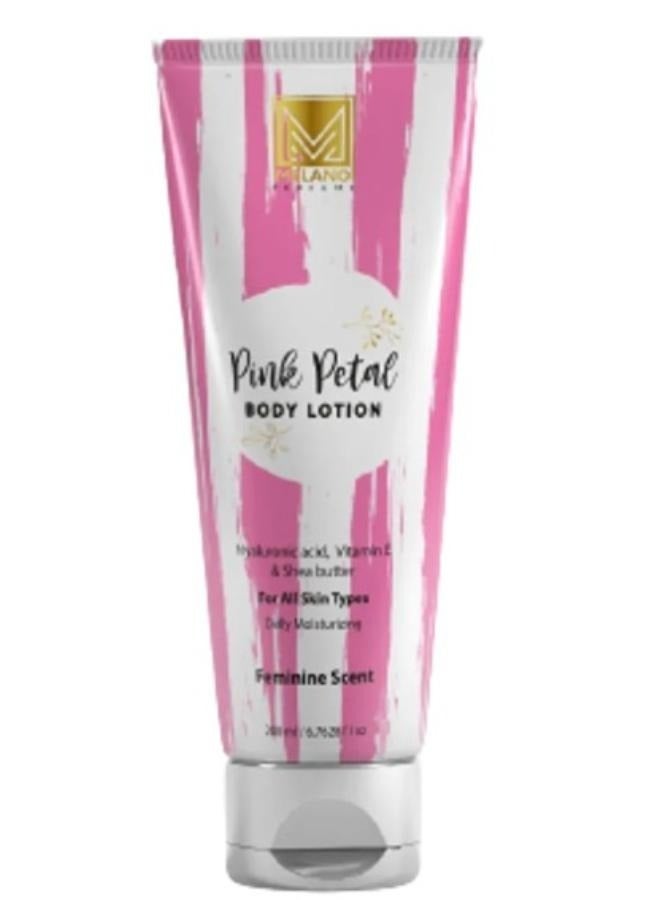 Melano Pharma Body Lotion Pink Petal Hyaluronic Acid And Vitamin E Whit Shea Butter For All Skin Types 200ml - Image 1