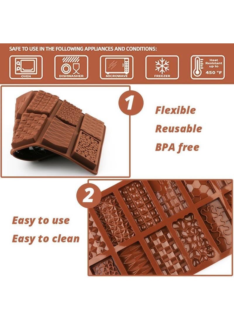 Karp KARP Mini Waffle Chocolate Molds, 12-Cavity Break-Apart Thin Mini Chocolate Molds Silicone Non-Stick Reusable DIY Baking Molds Candy Protein and Engery Bar Silicone Mold (1 Pcs, Multi-Color)  - Image 5