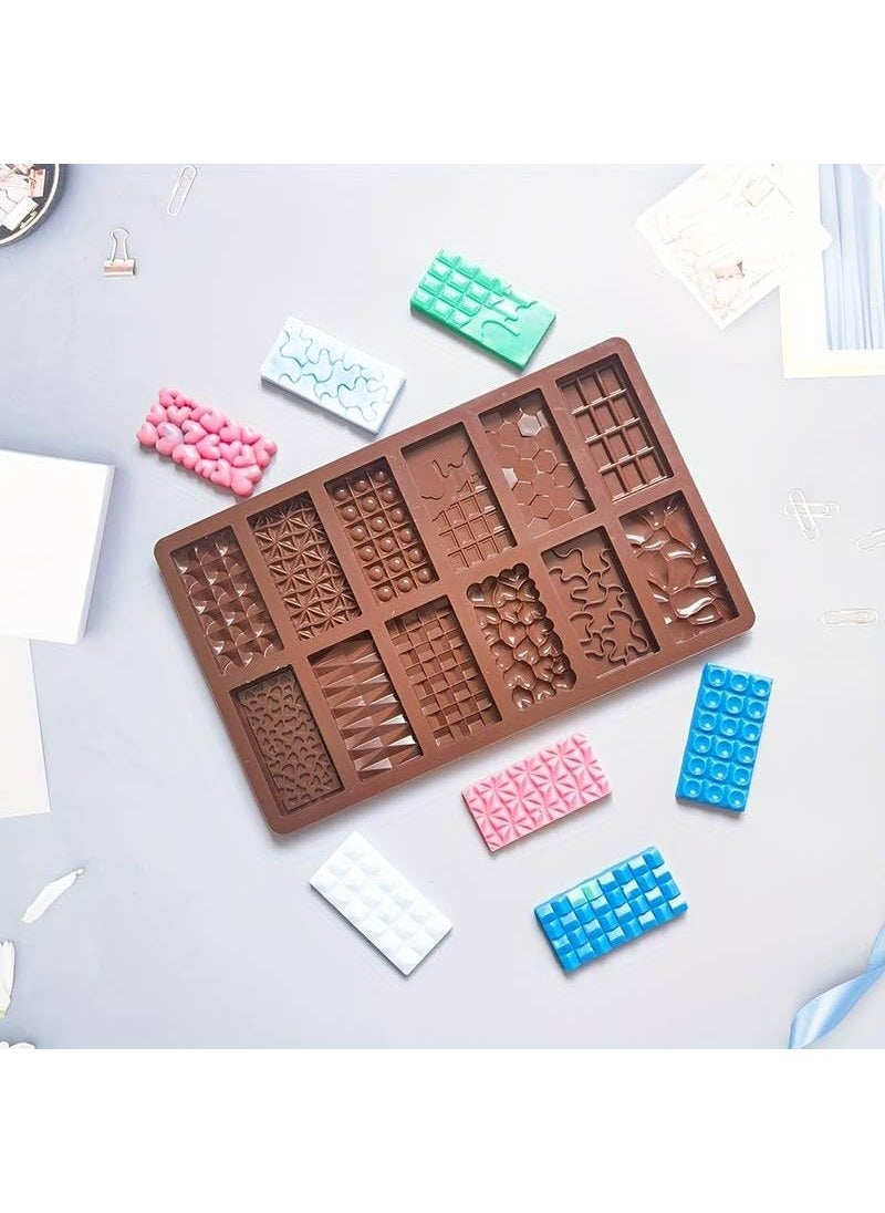 Karp KARP Mini Waffle Chocolate Molds, 12-Cavity Break-Apart Thin Mini Chocolate Molds Silicone Non-Stick Reusable DIY Baking Molds Candy Protein and Engery Bar Silicone Mold (1 Pcs, Multi-Color)  - Image 3