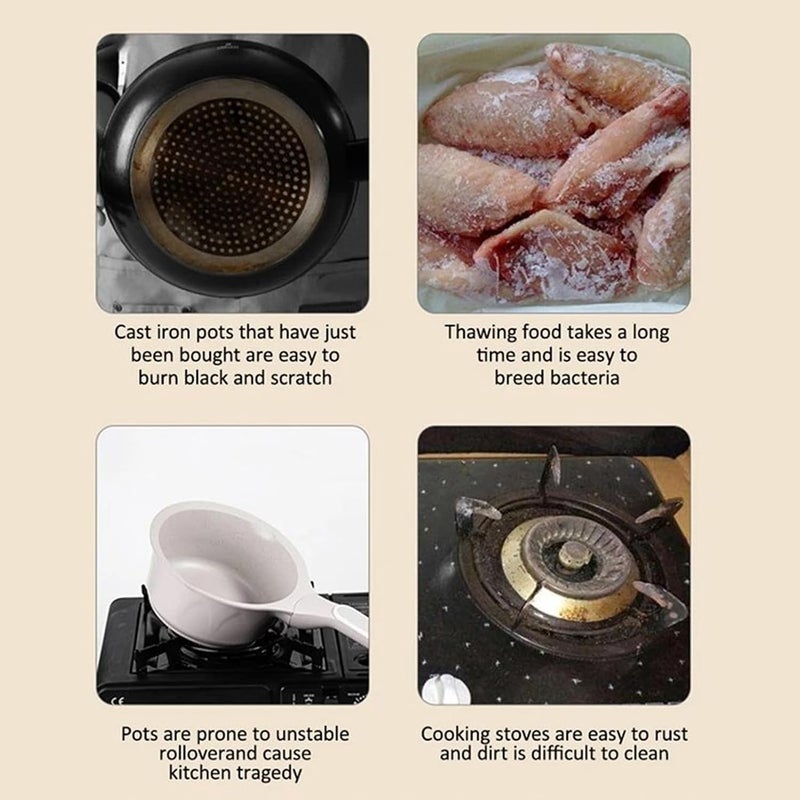 Non Slip Gas Stove Diffuser, Round Thickened Heat Diffuser Defrosting Tray Multifunctional Thawing Plate for Cooking (28cm) - Image 5