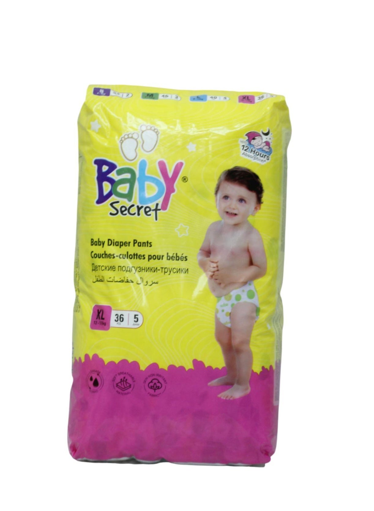 BABY SECRETS Premium Baby Diaper Pants Size Xl For 12 To 13 Kgs 36 Pieces