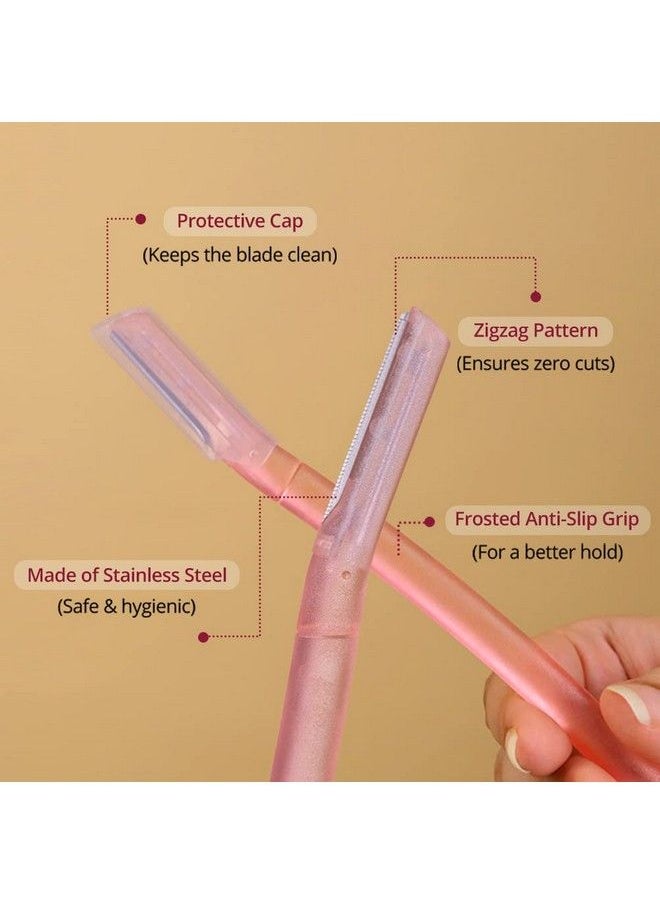 CARMESI Reusable Face Razor For Women Facial Hair 3 Razors ; Instant & Painless Hair Removal ; For Eyebrows Upper Lip Forehead Peach Fuzz Chin And Sideburns ; Dermaplaning Tool  - Image 4