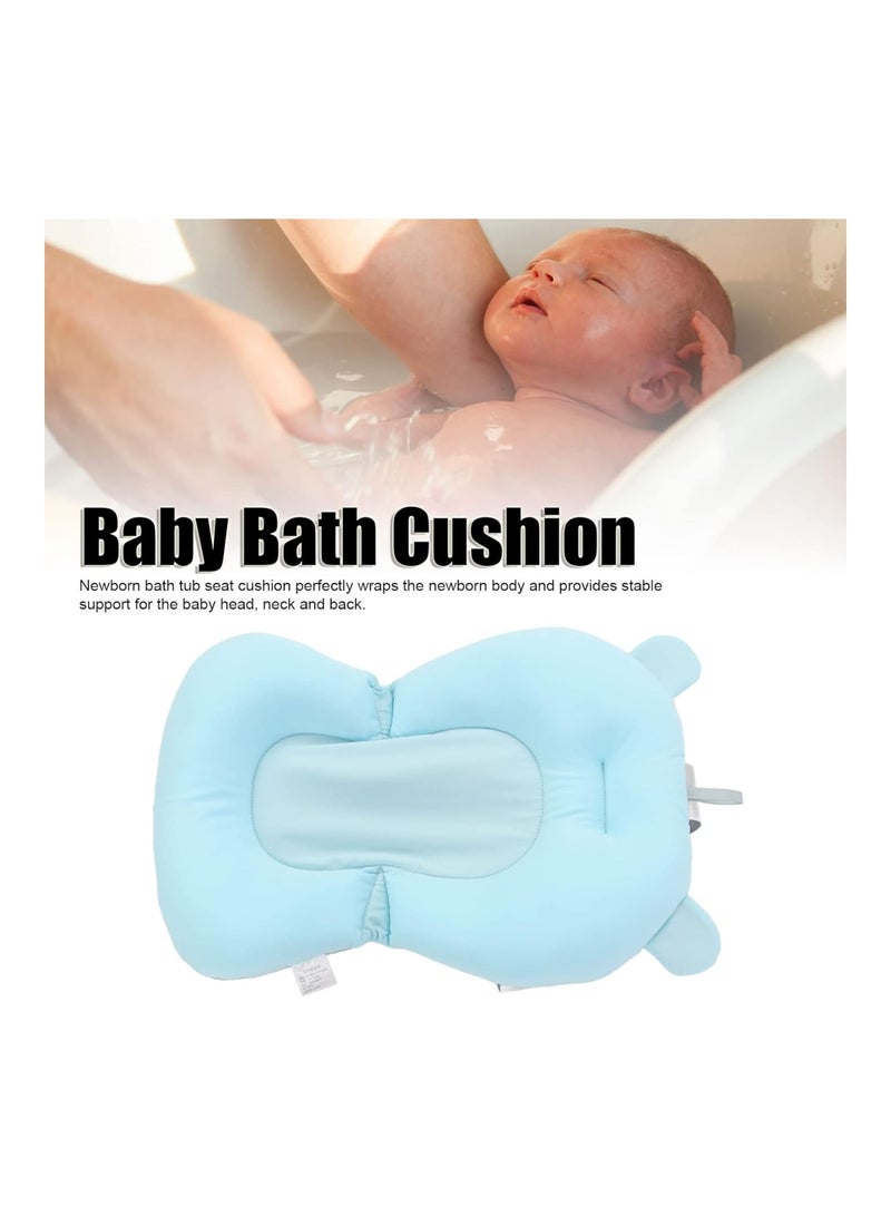 YOSOO Baby Bath Seat Cushion, Safe Foldable Adjustable Infant Bath, Bathing Tub Seat Newborn Bath Anti Slip Cushion Seat For Newborn Baby (Blue Bear) - Image 2