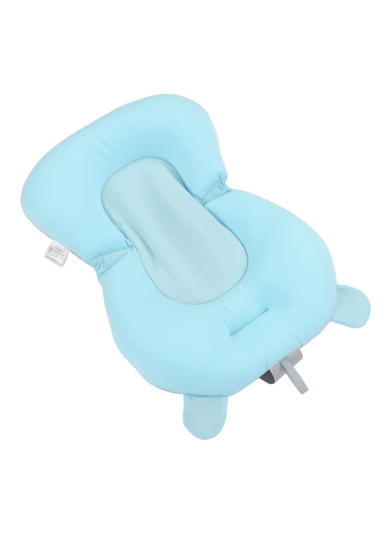 YOSOO Baby Bath Seat Cushion, Safe Foldable Adjustable Infant Bath, Bathing Tub Seat Newborn Bath Anti Slip Cushion Seat For Newborn Baby (Blue Bear) - Image 1