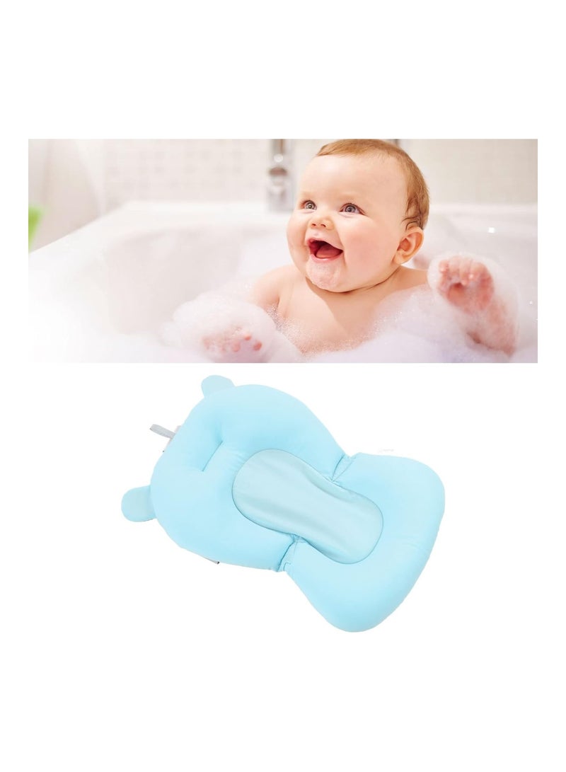 YOSOO Baby Bath Seat Cushion, Safe Foldable Adjustable Infant Bath, Bathing Tub Seat Newborn Bath Anti Slip Cushion Seat For Newborn Baby (Blue Bear) - Image 4