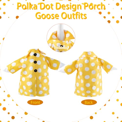 TAZKZZY Porch Goose Outfits Summer with Sunglasses & Umbrella, Polka Dots Goose Outfits for 23" Cement Plastic Goose Statue Clothes, Garden Lawn Goose Decor and Duck Costume for Yard Statues - Image 5