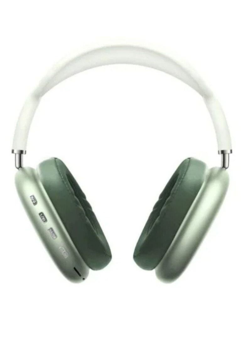 Generic - P9 Bluetooth Wireless Headset Over-Ear Headphone With Mic Green/White - Image 1