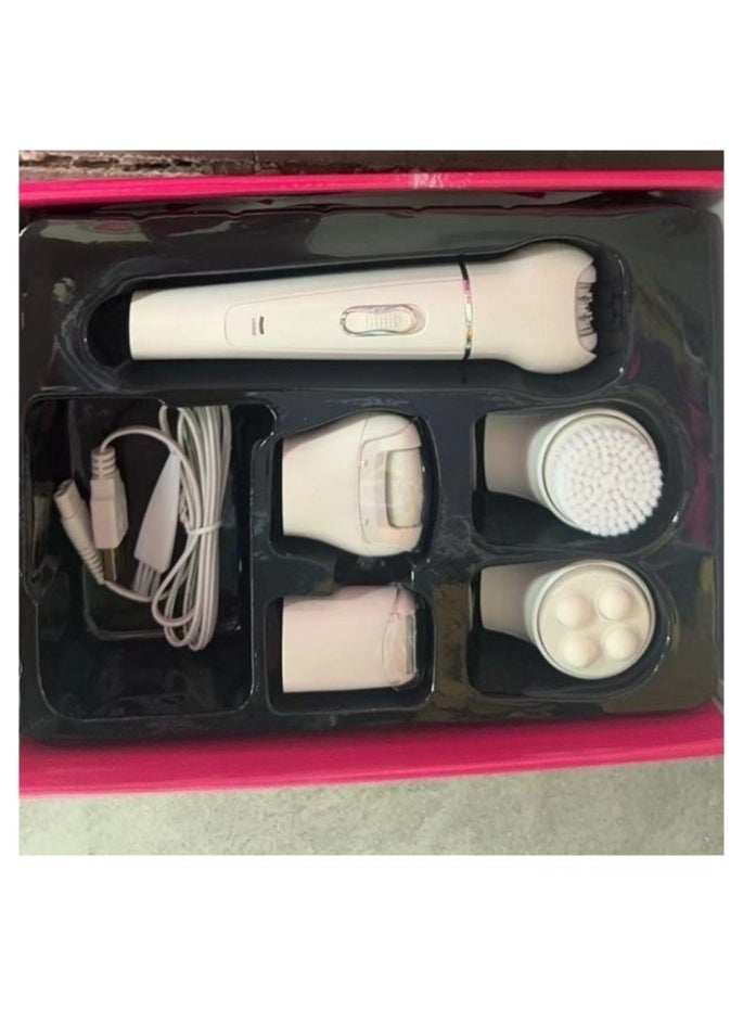 M MIAOYAN Epilator 5 in 1 Face Brush, Shaver, Massager Beauty Tool, Shaver, Epilator, Face Washer, Foot Grinding Tool Set  - Image 5
