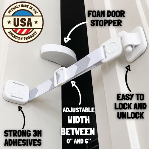Door Buddy Cat Door Latch & Stopper. Adjustable Dog Proof Door Strap for Cats. Dog Proof Litter Box & Cat Feeder. Simpler Pet Gate Alternative. No Cut Cat Door Interior Door. - Image 4