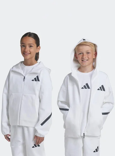 Adidas J Z.N.E.Fz White Training Track Tops For Kids Unisex 128