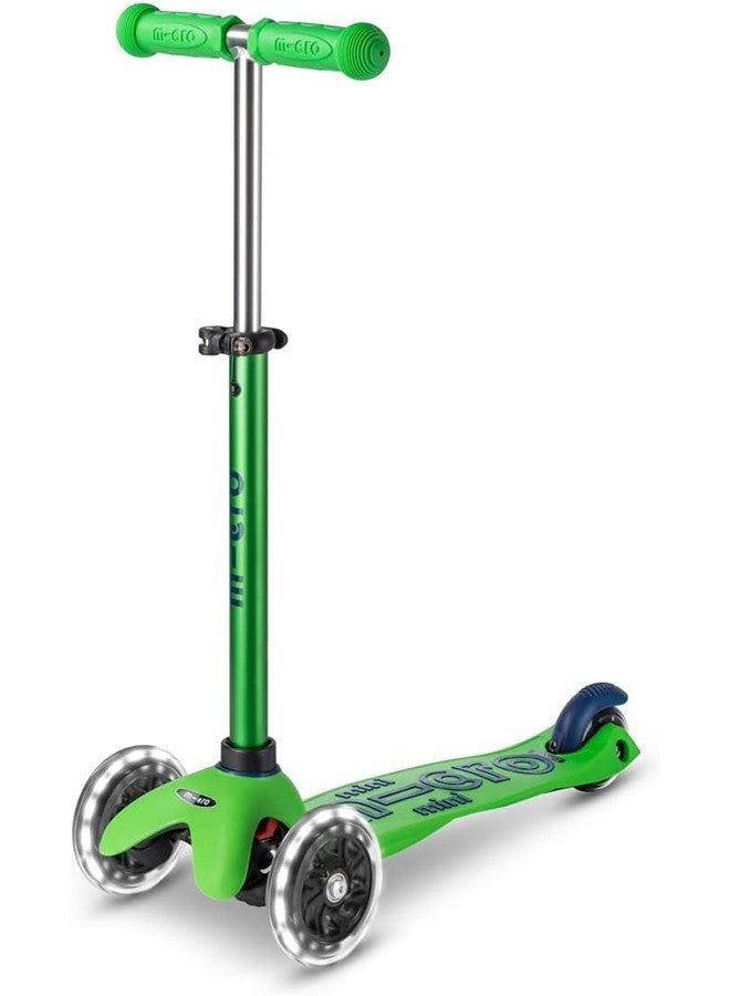 Micro Micro Scooters - Mini Deluxe Green Blue with LED Wheels MMD174 |Adjustable Handlebar |3 Wheels |Max Load 50KG | Scooter for Kids | Kids Scooter | Scooter with LED Wheels | Scooter for Kids 2-5 Years  - Image 1