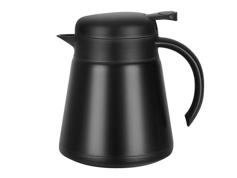 Luvan Luvan 27oz 800ml Coffee Pot, Coffee Thermos For Hot Drinks, Small Thermal Coffee Carafe With Press Button Top, 304 18/10 Stainless Steel Coffee Carafe, Double Walled Insulated Vacuum Flask(Black)  - Image 1