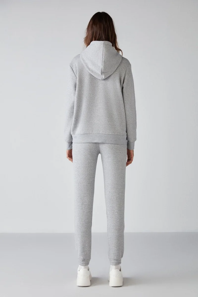جريميلانج Marıtza Women's Regular Fit Elastic Waist and Legs Polar Fleece Inside Grey Melanj Sweatpants