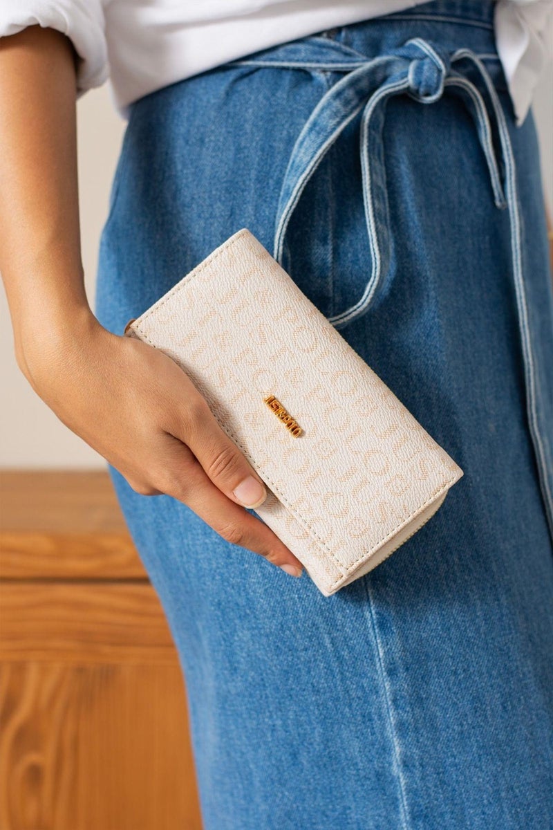 Just Polo Women's Cream Wallet & Card Holder JP0001  - Image 1
