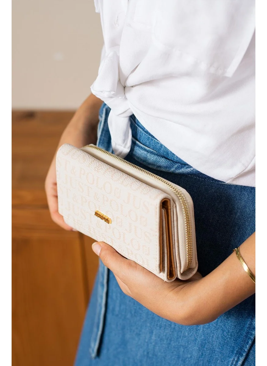 Just Polo Women's Cream Wallet & Card Holder JP0001