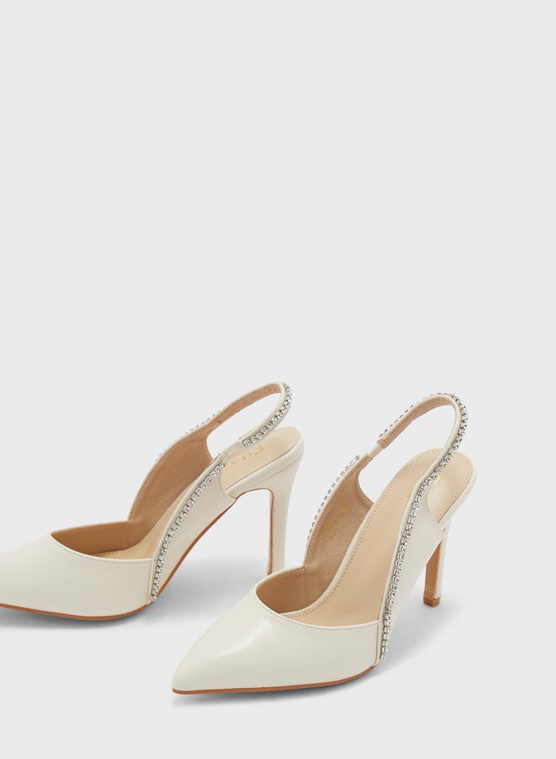 ايلا ليمتد اديشن مضخة مدببة بحافة ديامانتي Slingback - Image 4