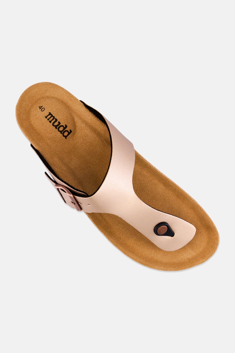 Mudd Women Slip On Cork Sandals, Rose Gold - Image 4