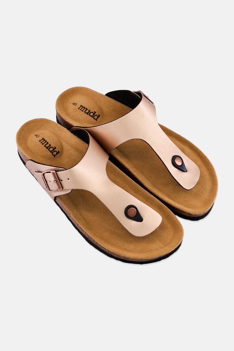 Mudd Women Slip On Cork Sandals, Rose Gold - Image 2