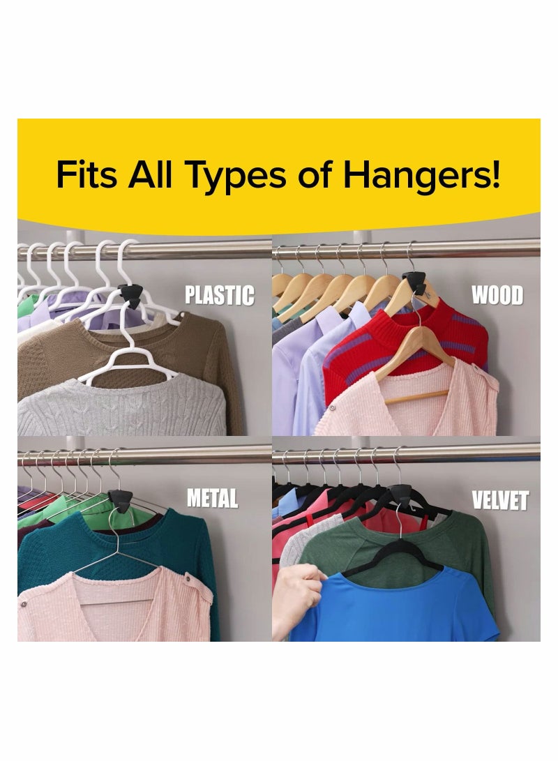Clothes Hanger Connector Hooks, Ultra- Premium Hanger Hooks, Space Saving Hanger Extender Closet Organizer, Triple Closet Space 18 Value Pack, Black, 2 in. - Image 5