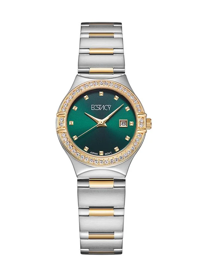 إكستاسي Ecstacy E6512-TBTH Women's Analog Display Watch & Brushed With Polished Middle Link Stainless Steel Strap Two Tone