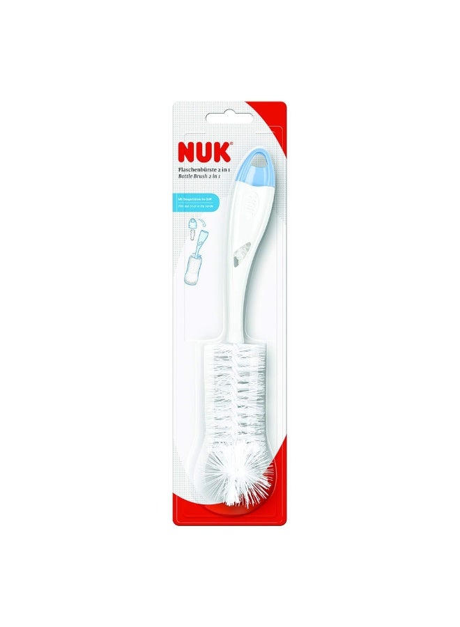 NUK 2-In-1 Baby Bottle Brush With Teat Brush, Assorted Pack of 1's