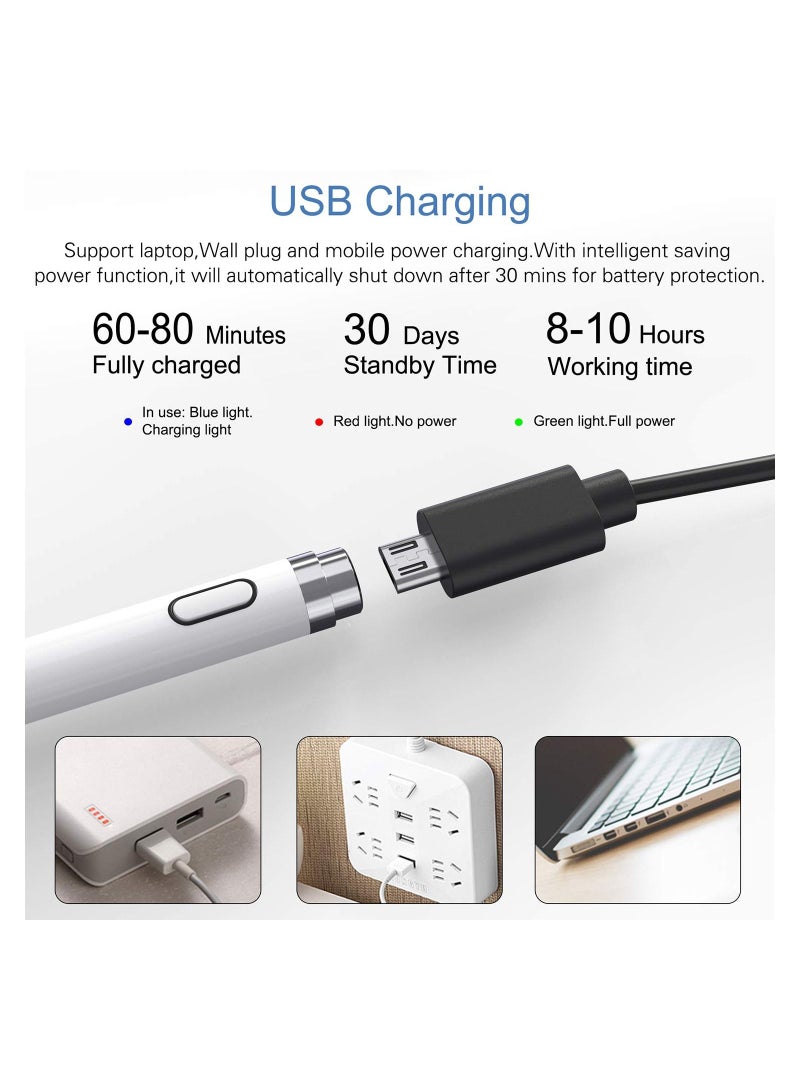 ELTRAZONE Active Stylus Pen with Palm Rejection for Precise Writing/Drawing Compatible with Apple iPad White - Image 5