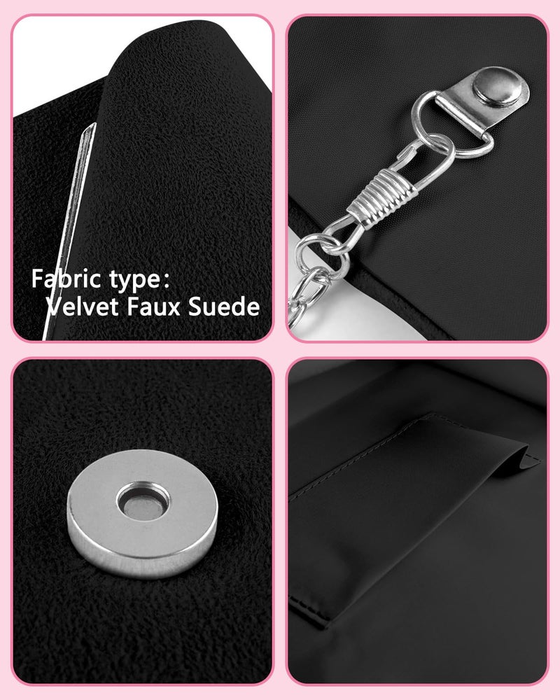 TINDTOP Evening Clutch Purses for Women Handbags for Formal Wedding Party Cocktail Prom Crossbody Shoulder Envelope Bag (Black) - Image 5