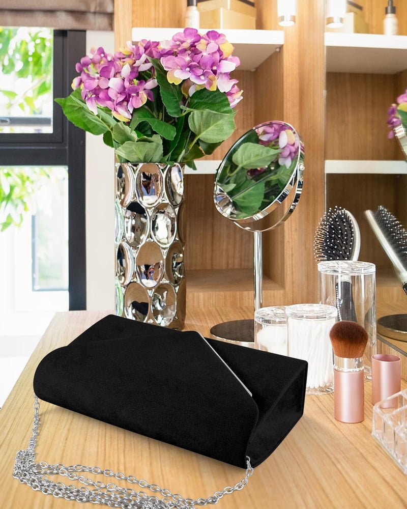 TINDTOP Evening Clutch Purses for Women Handbags for Formal Wedding Party Cocktail Prom Crossbody Shoulder Envelope Bag (Black) - Image 3