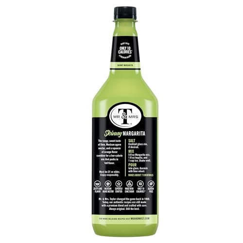 Mr & Mrs T Skinny Margarita Mix, 1 L bottle (Pack of 4), Tangy Lime Blend Flavored Cocktail Mixer, Made with Cane Sugar, Perfect for Traditional Margarita and Mocktail Drinks - Image 5