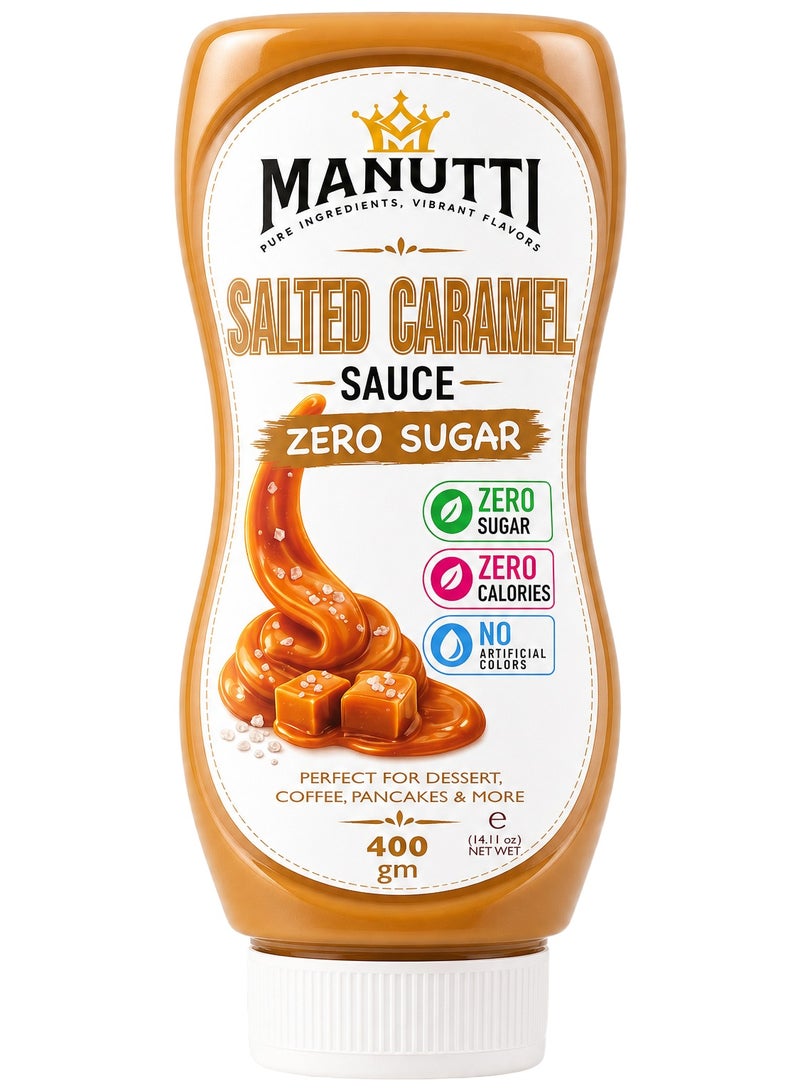 Manutti Salted Caramel Sauce ZERO SUGAR- 400GM - Image 1