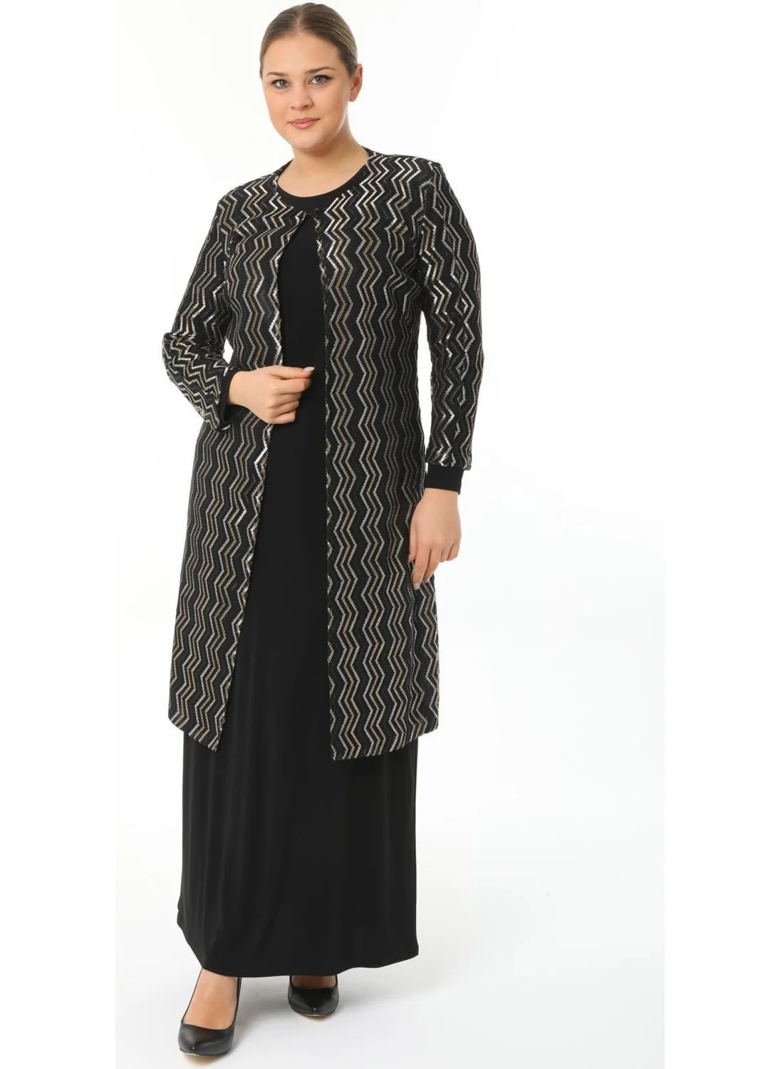 Arıkan Plus Size 3149 Jacket+Dress Set